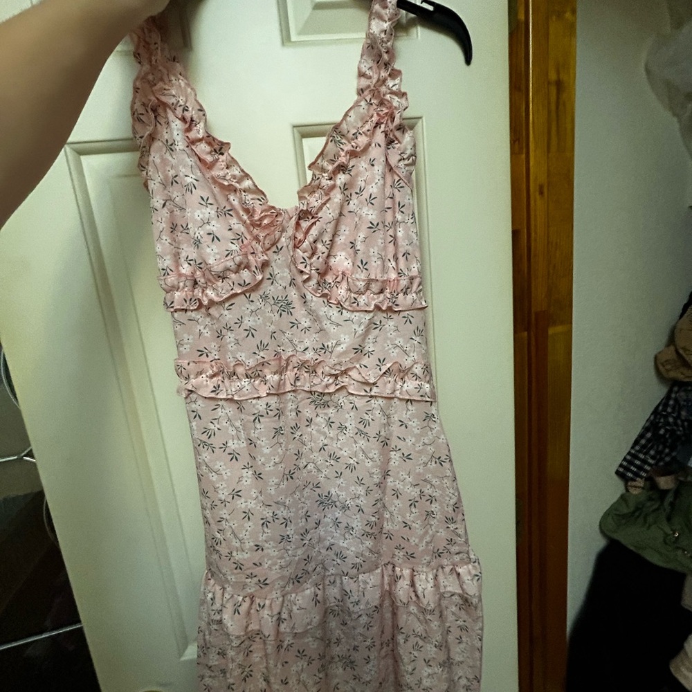 CBR Pink Floral Ruffle Dress